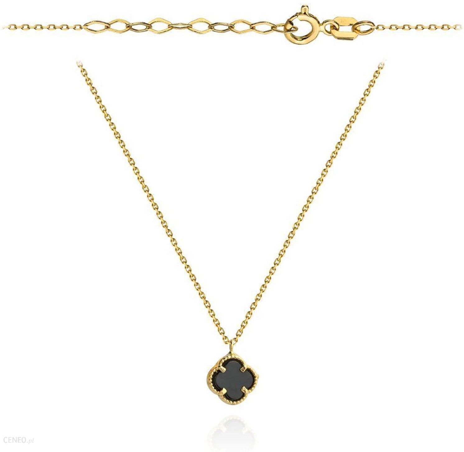 i-diament-zloty-naszyjnik-celebrytka-z-delikatna-zawieszka-z-czarna-koniczynka